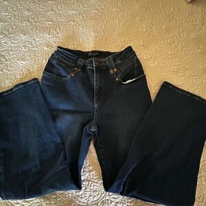 Judy Blue Dark Indigo Straight Leg with side slit Jeans size 5/27